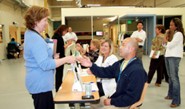 Flu shot clinic staff from across Northern California practiced procedures.