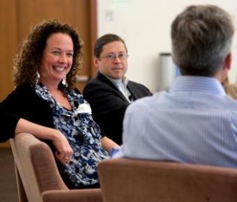 Business leaders Victoria Hale and Jonathan Schwartz in conversation with CTSI Director Clay Johnston